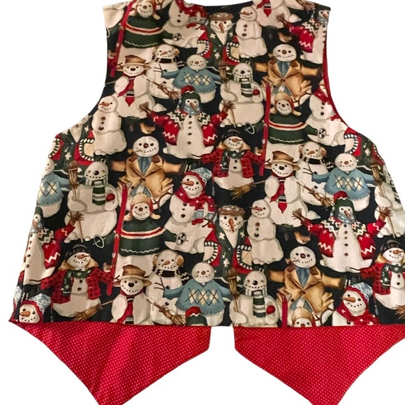 VTG Too Cute Christmas Snowman Vest size medium unisex - Picture 3 of 6